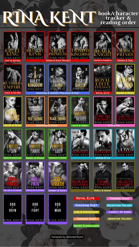 Royal Elite Series - Kingdom Duet - Legacy of Gods - Monster Trilogy - Deception Trilogy - Empire Series By Rina Kent (33 Book)