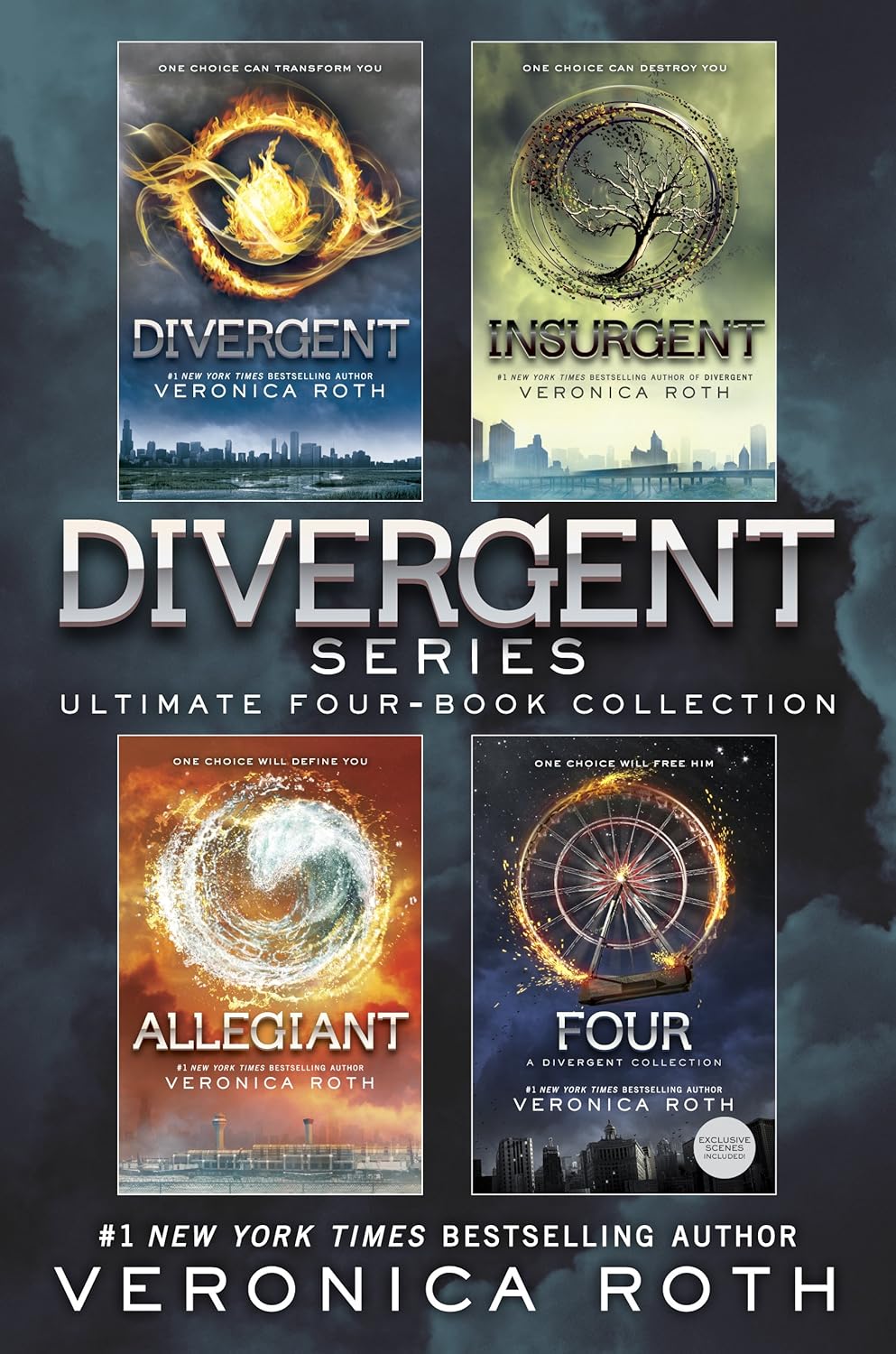 Divergent Series Four-Book Paperback : Divergent, Insurgent, Allegiant, Four by Veronica Roth (Author)