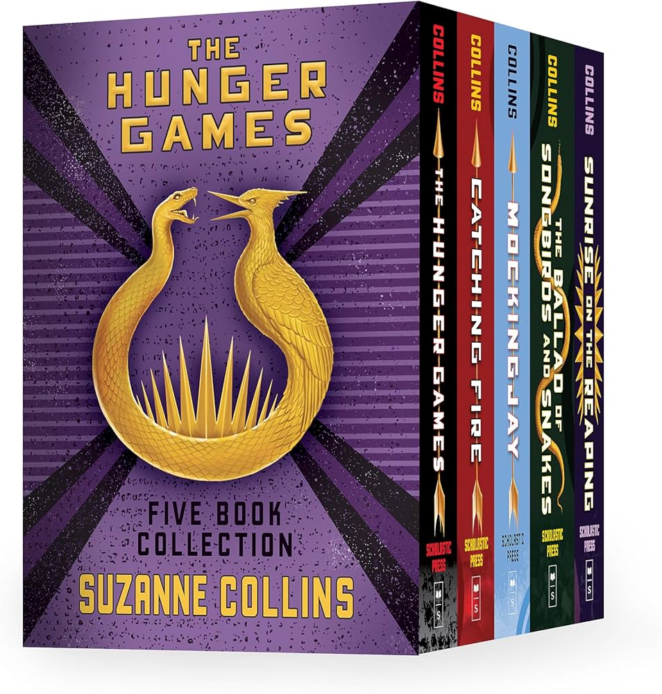 Hunger Games 5-Book set (The Hunger Games, Catching Fire, Mockingjay, The Ballad of Songbirds and Snakes, Sunrise on the Reaping)  by Suzanne Collins (Author)