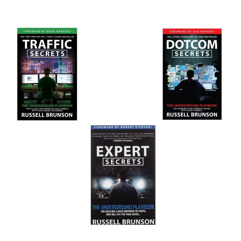 Russell Brunson 3 Books Set: Dotcom Secrets , Expert Secrets , Traffic Secrets (Author)