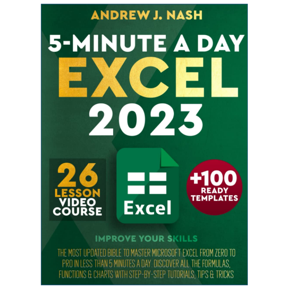 Excel 2023 by Andrew J. Nash Front Cover | Buy Microsoft Excel Guide Online Pakistan