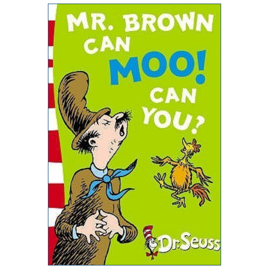 Children's book cover for 'Mr. Brown Can Moo! Can You?' by Dr.