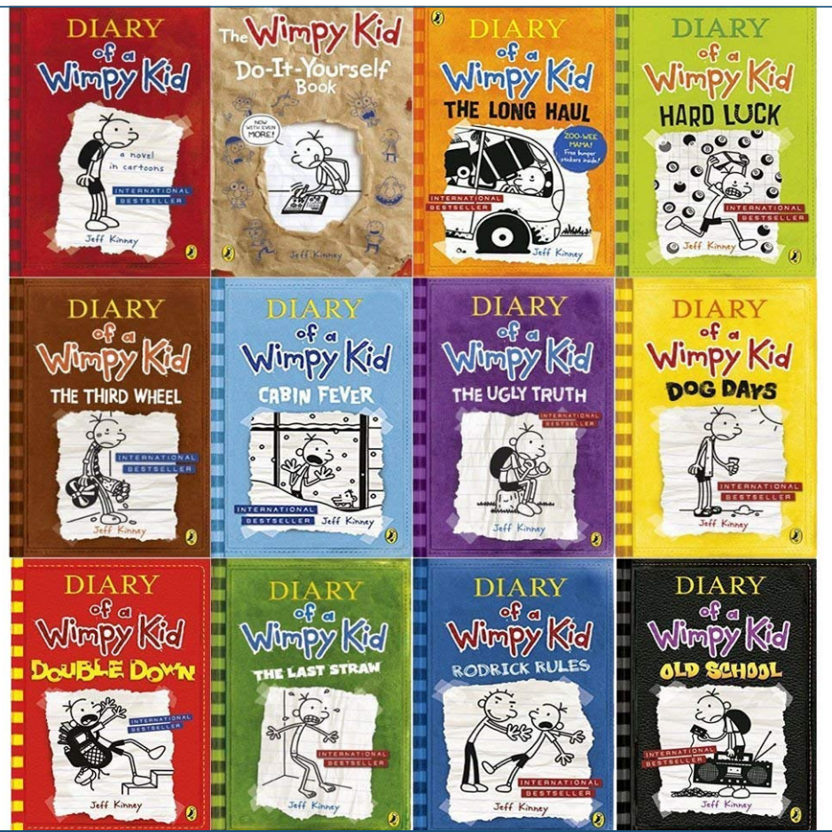 Diary of a Wimpy Kid Collection by Jeff Kinney Set of 12 Books