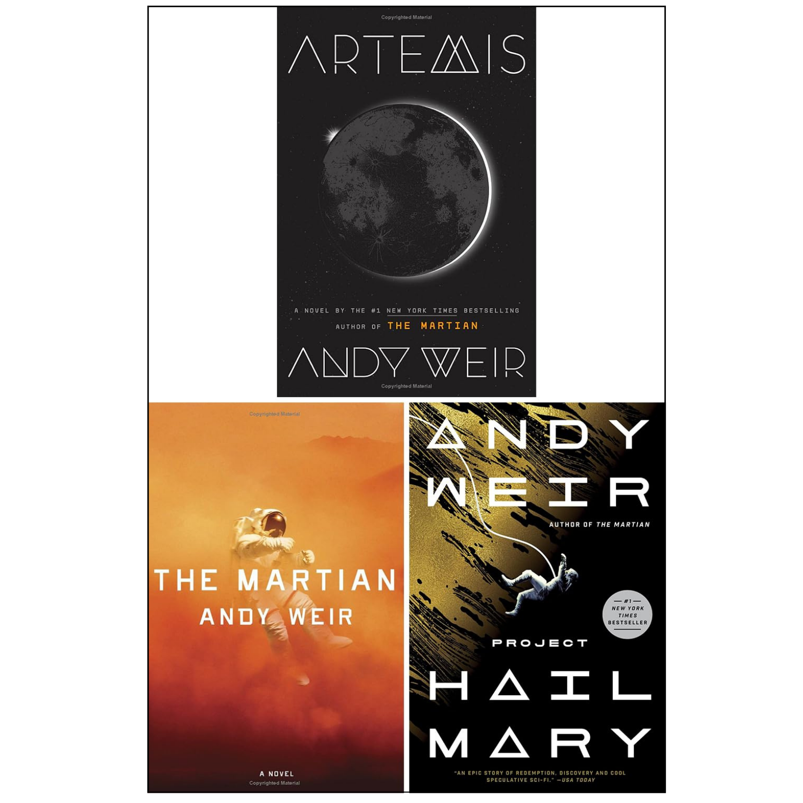 Andy Weir 3-Book Collection Set | Project Hail Mary, Artemis & The Martian