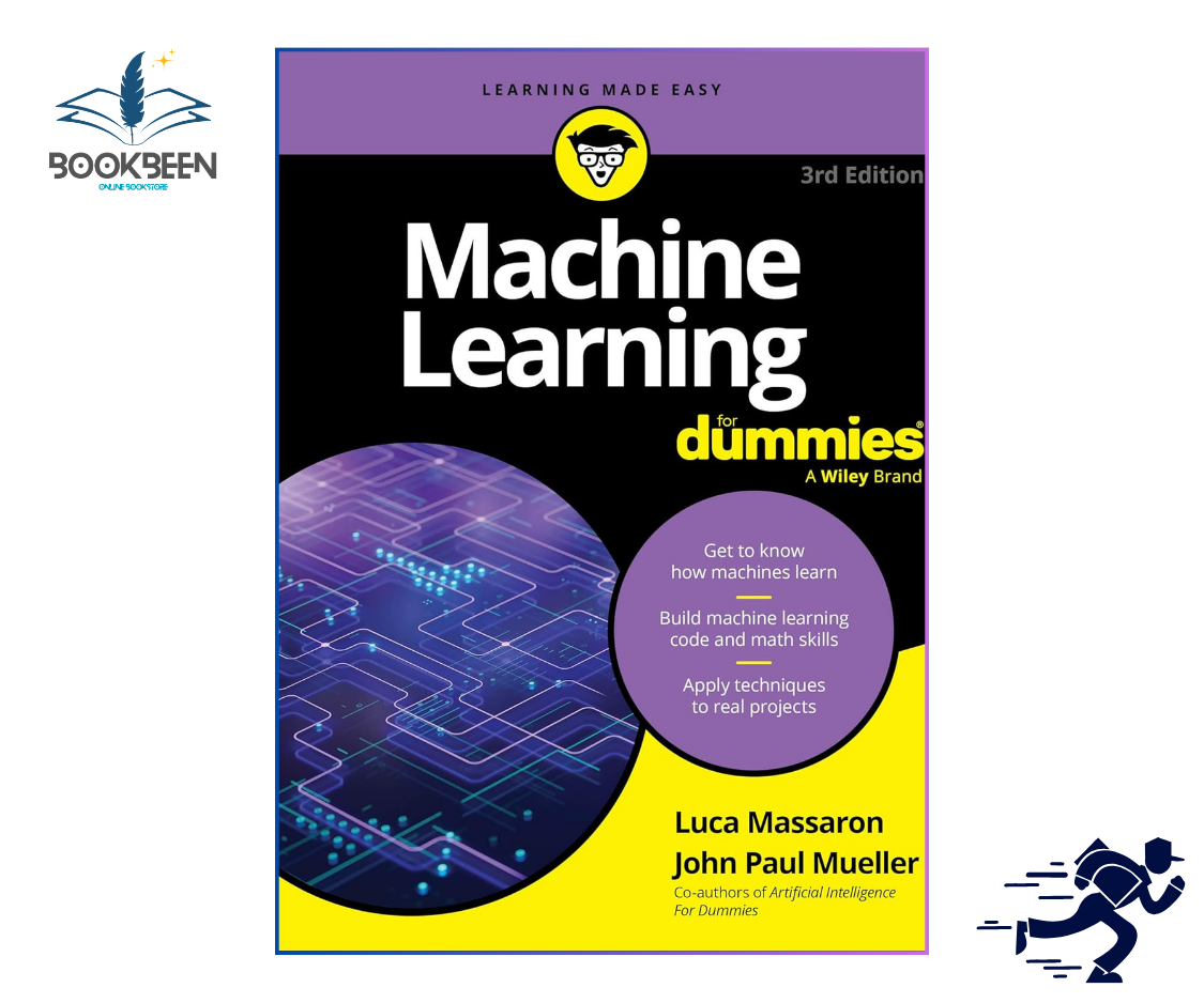 Book cover of 'Machine Learning For Dummies' with purple and yellow design