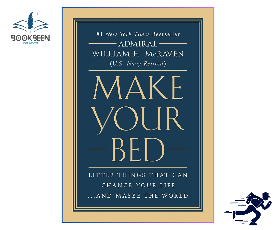 Book cover of 'Make Your Bed' by Admiral William H. McRaven with a blue and beige design.