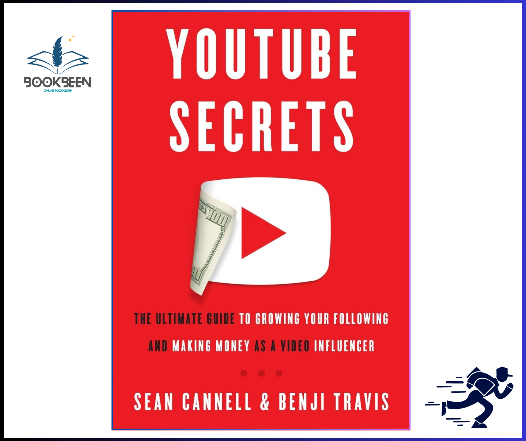 Book cover of 'YouTube Secrets' by Sean Cannell and Benji Travis with a red background and YouTube logo.
