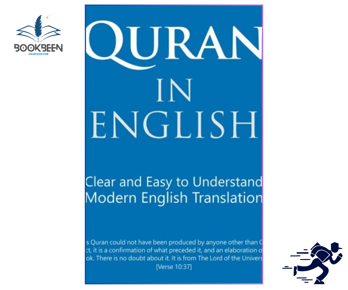 Book cover of 'Quran in English' with a blue background and white text.