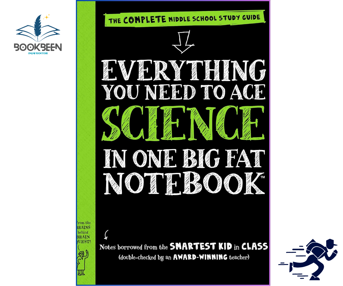 Book cover of 'Everything You Need to Ace Science in One Big Fat Notebook' with green and white text on a black background.