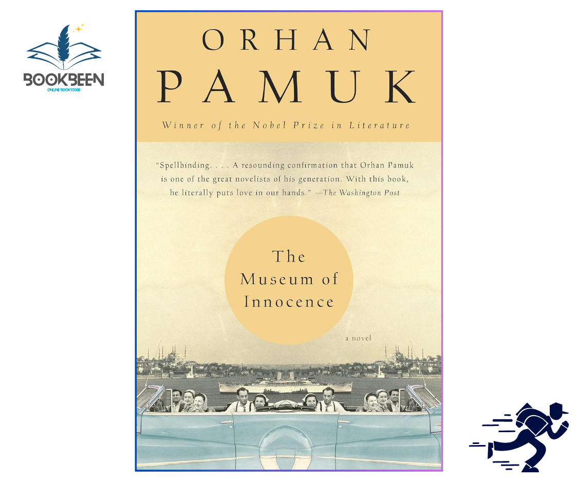 Book cover of 'The Museum of Innocence' by Orhan Pamuk with a yellow and blue color scheme.