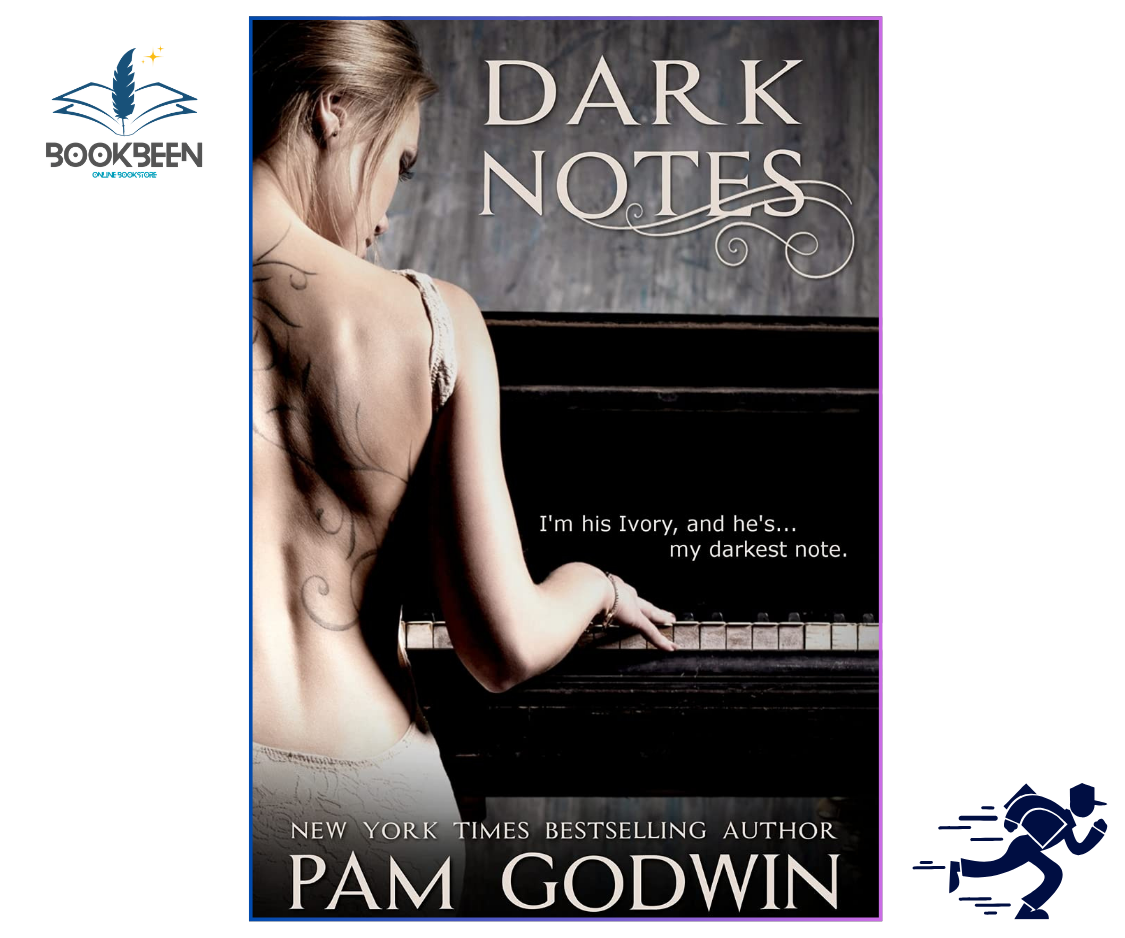 Book cover of 'Dark Notes' by Pam Godwin featuring a woman at a piano.