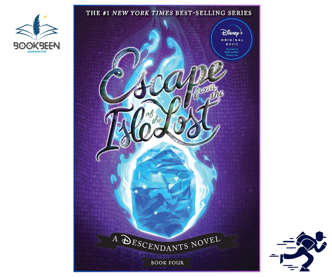 Book cover of 'Escape from the Isle of Lost' by Disney, featuring a blue crystal on a purple background.
