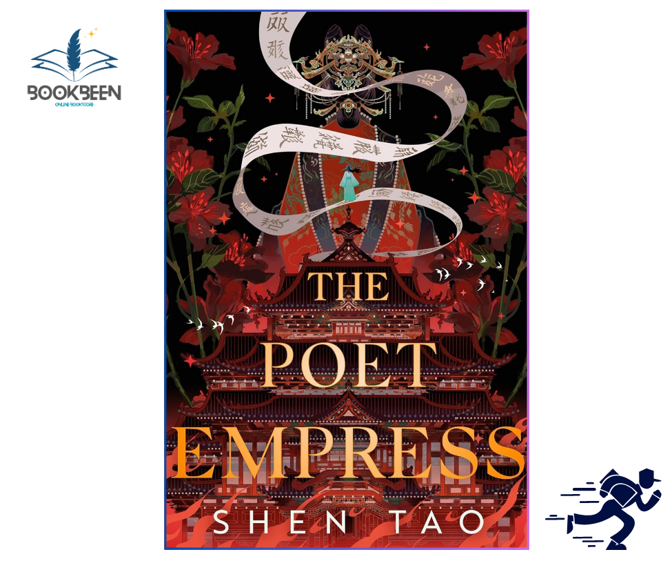 Book cover of 'The Poet Empress' by Shen Tao with intricate design and red flowers.