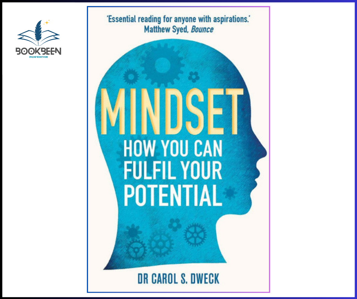 Book cover of 'Mindset: How You Can Fulfil Your Potential' by Dr Carol S. Dweck with a blue silhouette of a head.