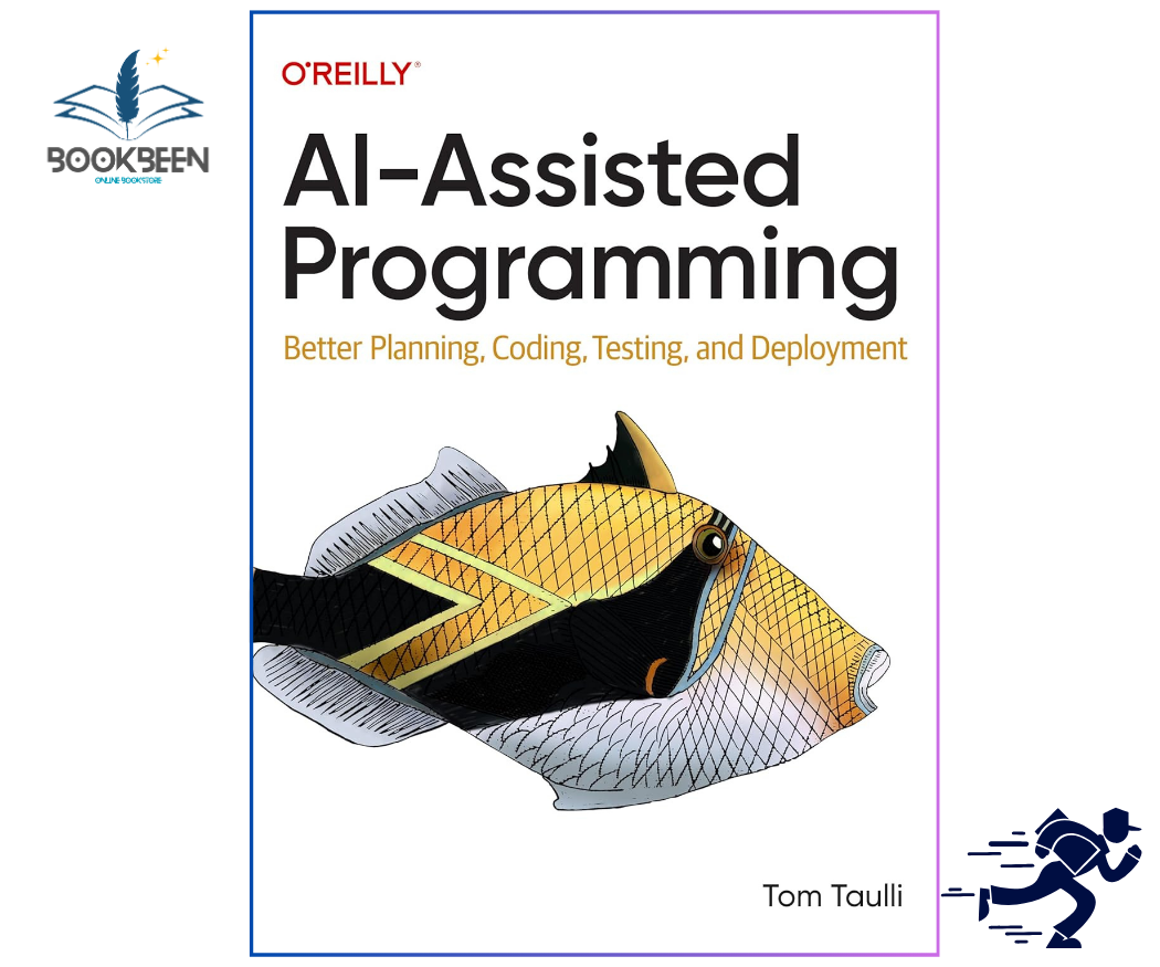 Book cover of 'AI-Assisted Programming' by Tom Taulli with a fish illustration on a white background.