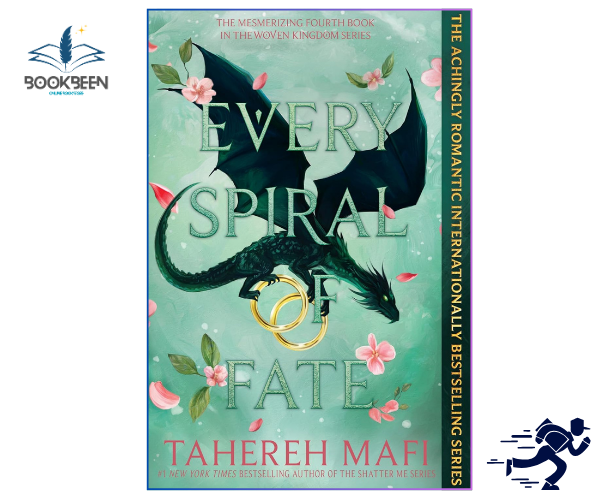 Book cover of 'Every Spiral of Fate' by Tahereh Mafi with a dragon illustration on a light green background.