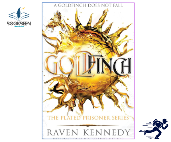 Book cover of 'Goldfinch' by Raven Kennedy with a goldfinch design on a white background.