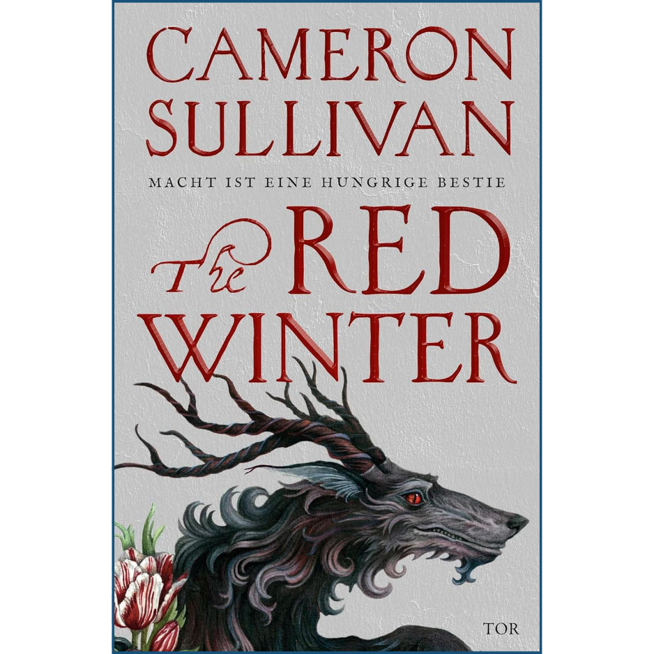 Book cover of 'The Red Winter' by Cameron Sullivan with a dragon illustration on a light gray background.