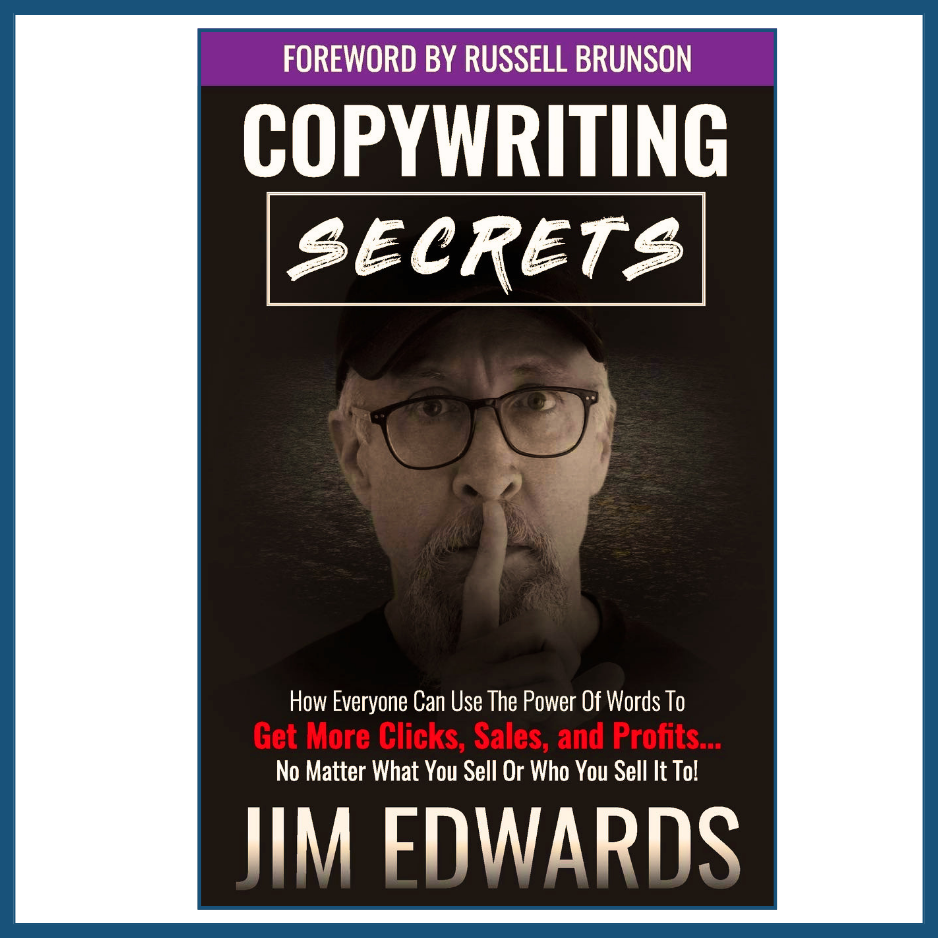 copywriting secrets jim edwards book cover, marketing copywriting guide, sales writing book, digital marketing book, business guide cover