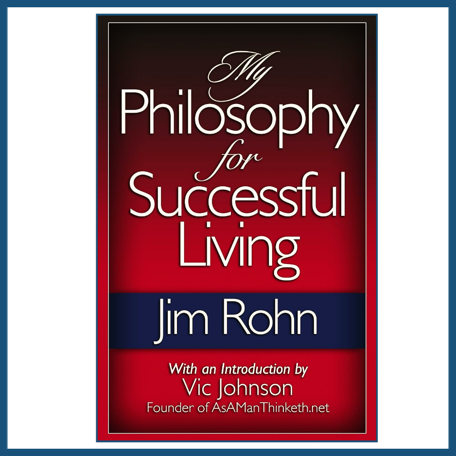 Book cover of 'My Philosophy for Successful Living' by Jim Rohn with a red and navy design.
