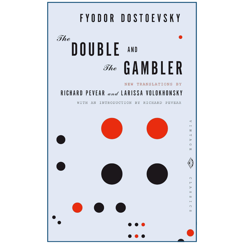 Book cover of 'The Double' and 'The Gambler' by Fyodor Dostoevsky with minimalistic design.