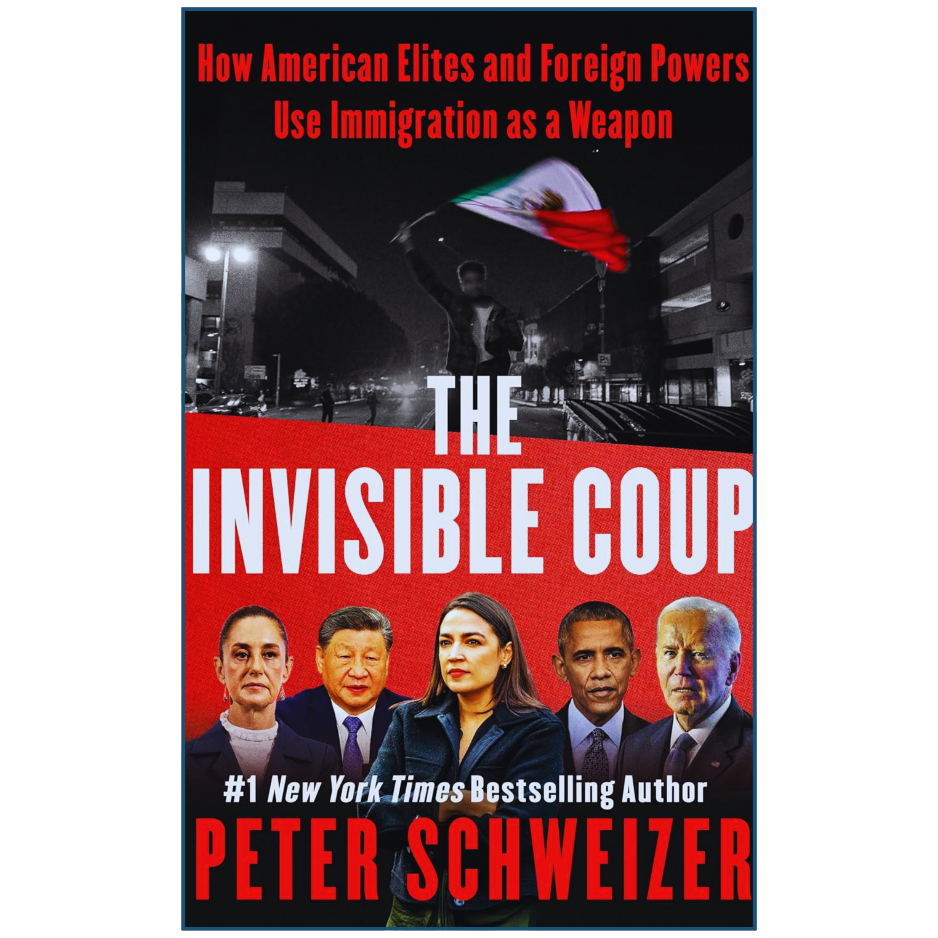 Book cover of 'The Invisible Coup' by Peter Schweizer with a red and black background.