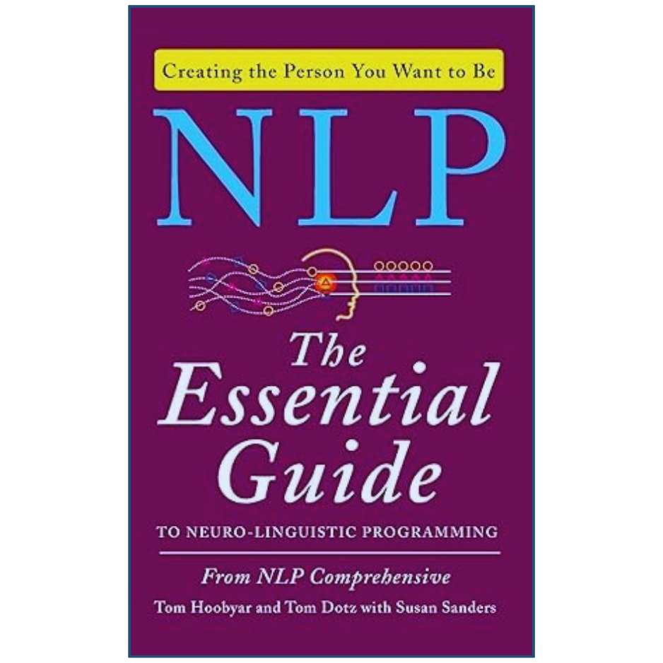 Book cover of 'NLP: The Essential Guide to Neuro-Linguistic Programming' on a purple background