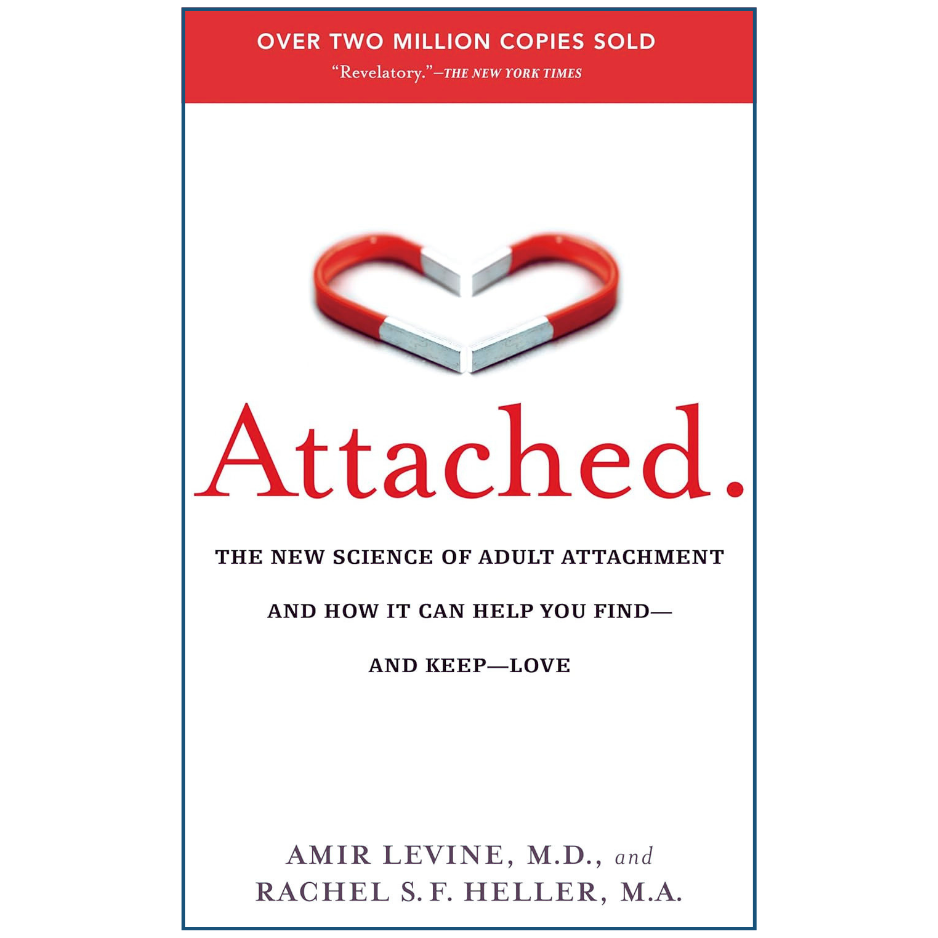 Book cover of 'Attached' with a heart-shaped magnet design on a white background