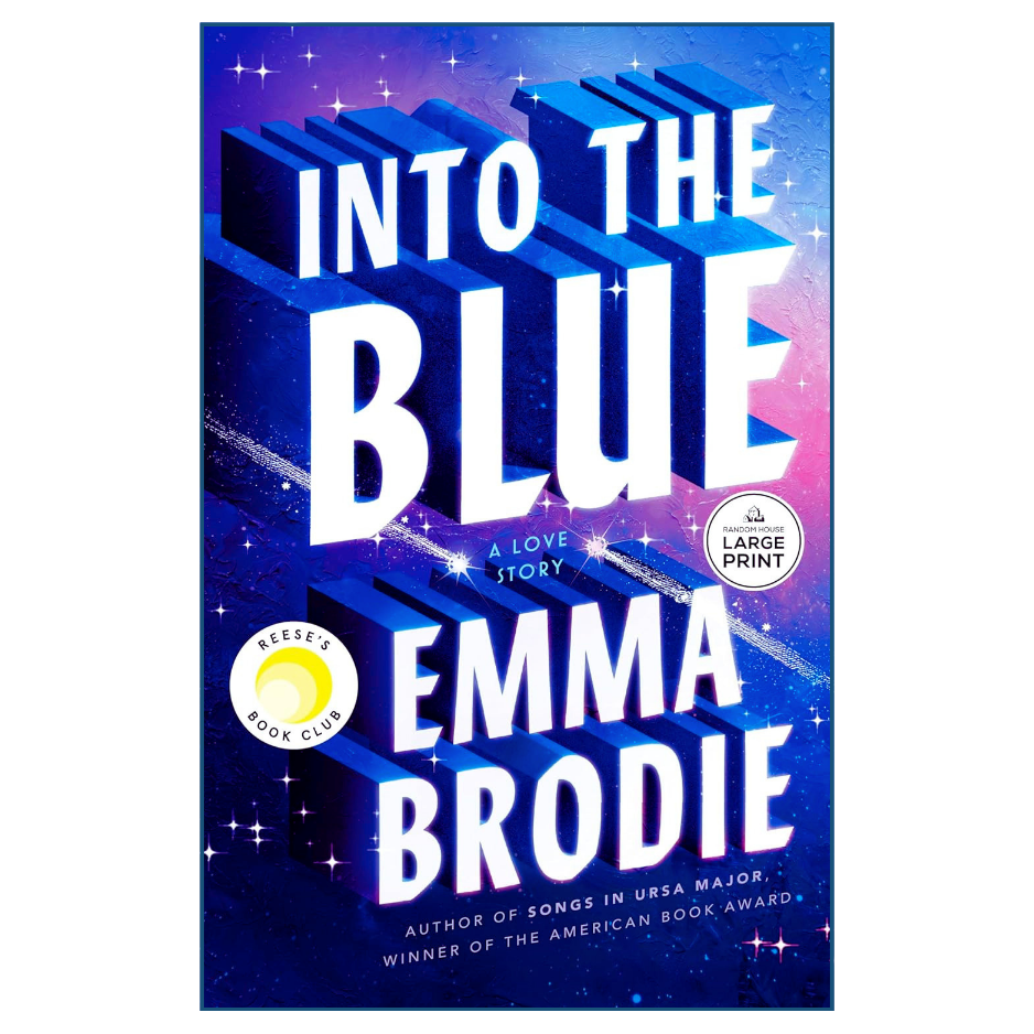 Book cover of 'Into the Blue' by Emma Brodie with a blue and purple gradient design.