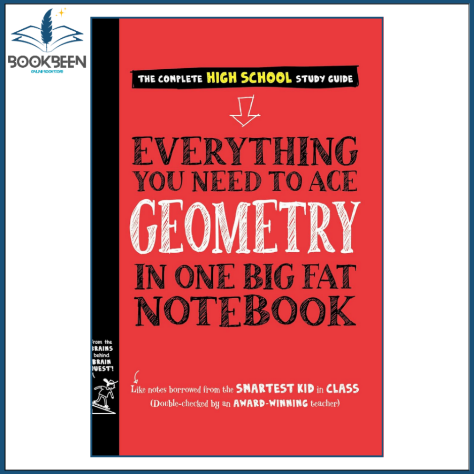 Book cover of 'Everything You Need to Ace Geometry in One Big Fat Notebook' with red background and black text.