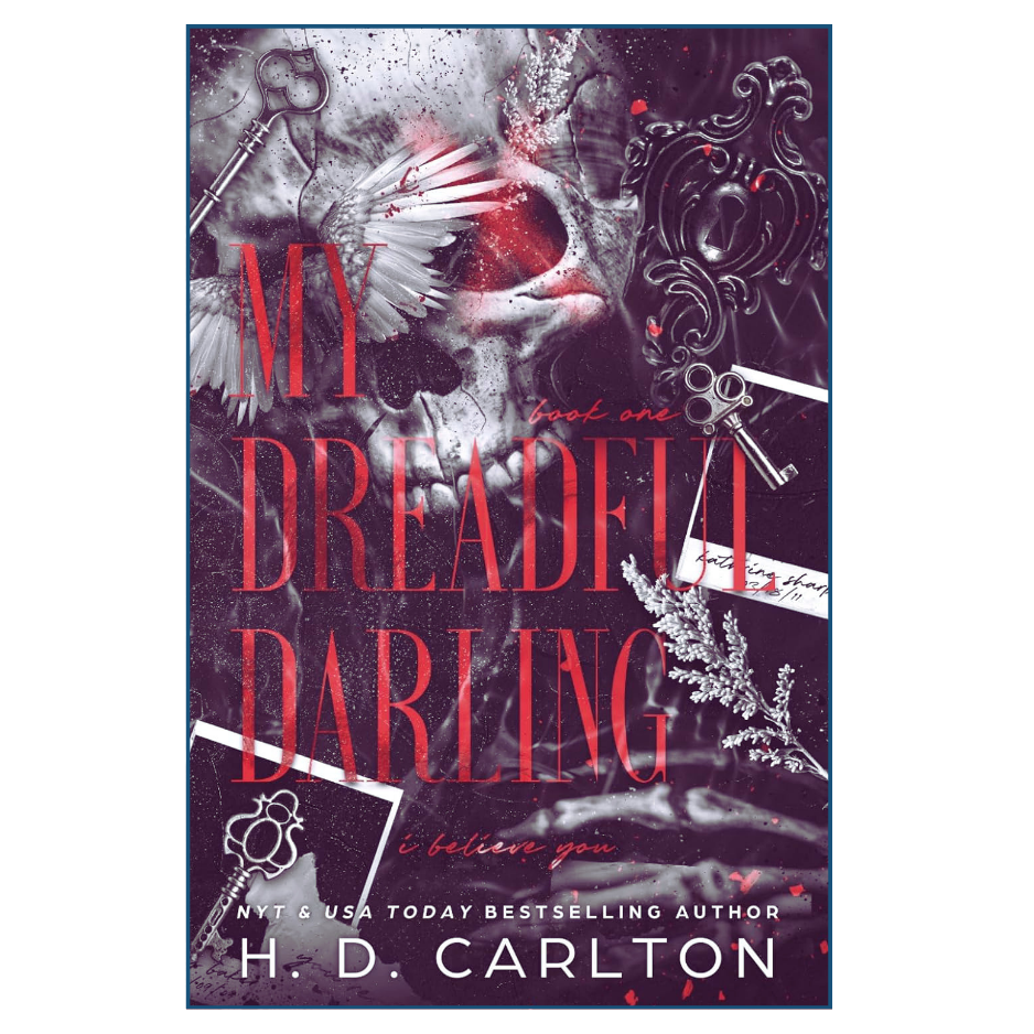 Book cover of 'My Dreadful Darling' by H.D. Carlton with a dark and eerie design.