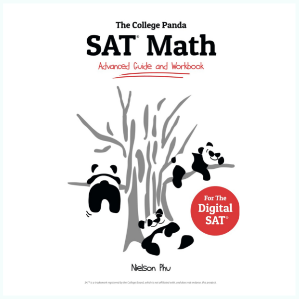 Book cover of The College Panda's SAT Math by Nielson Phu featuring a panda illustration with geometric shapes and mathematical symbols


