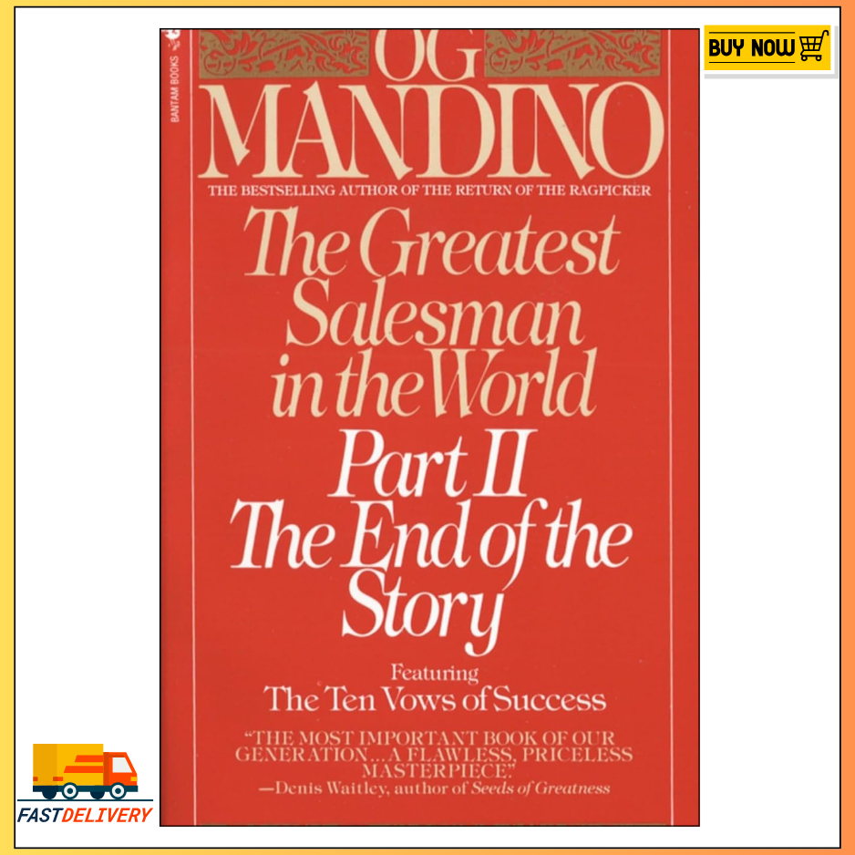 Book cover of 'The Greatest Salesman in the World Part II The End of the Story' by Og Mandino with a red background and white text.